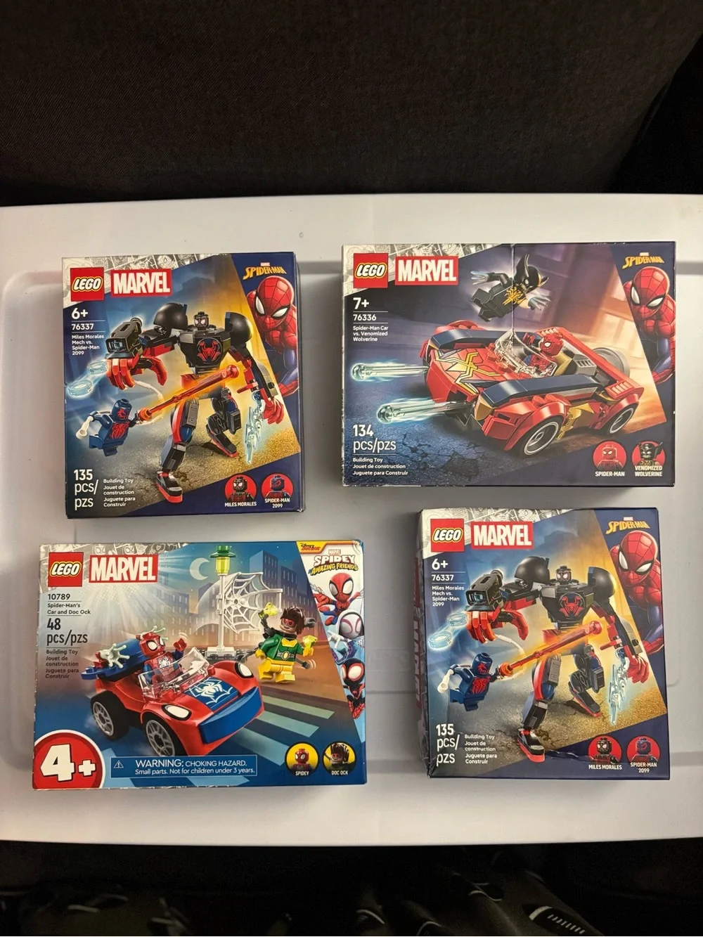 Lego Marvel Spider-Man Red and Blue Vehicles & Mech Playsets Bundle